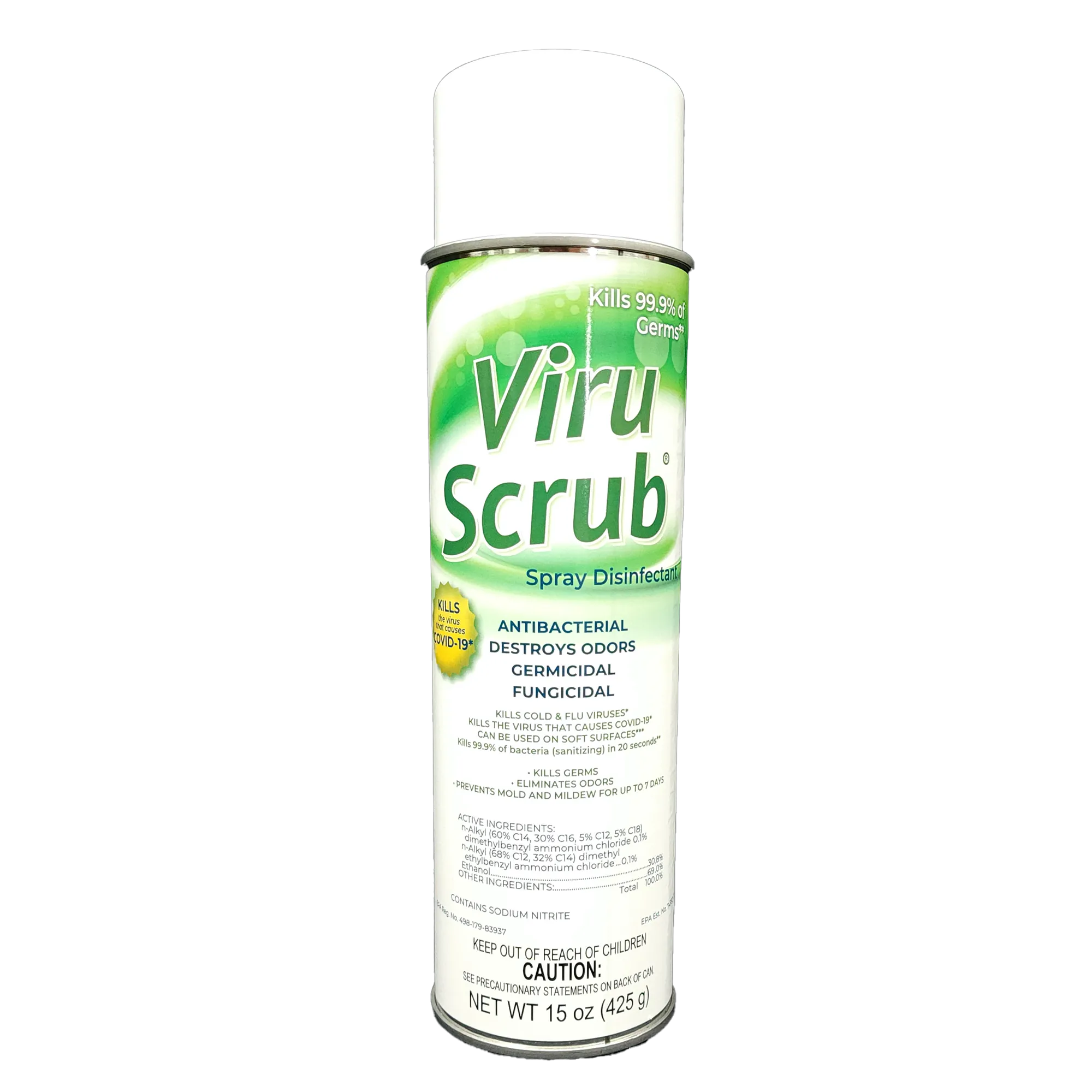 ViruScrub Hospital Grade MRSA Disinfectant, Ready-To-Use Aerosol , 15 oz ViruScrub Hospital Grade MRSA Disinfectant, Ready-To-Use Aerosol , 15 oz