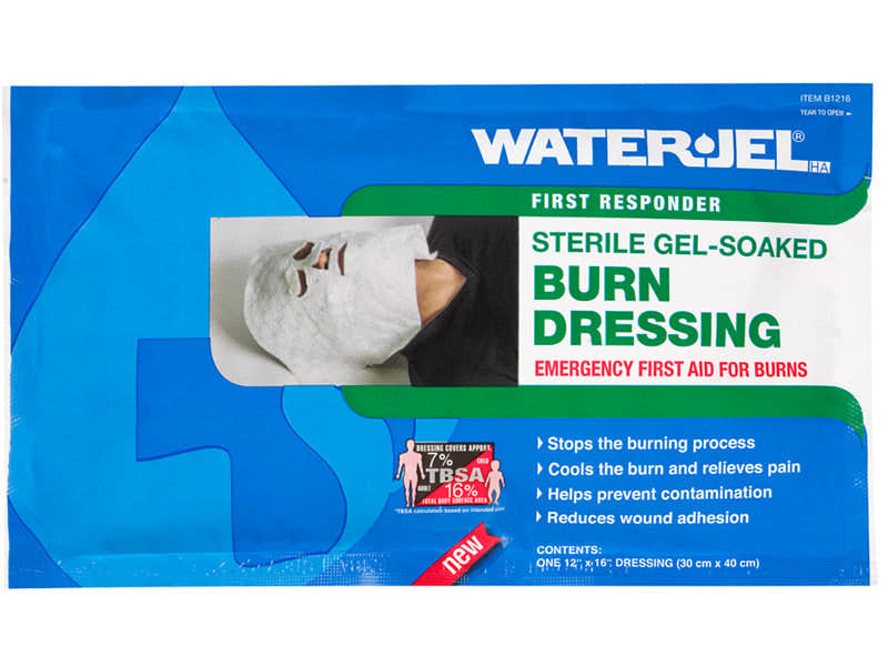 Water Jel First Responder Sterile Burn Dressing for Facial Burns - 12β x 16β (20 Dressings - 2 Cartons/10 Each) Water Jel First Responder Sterile Burn Dressing for Facial Burns - 12β x 16β (20 Dressings - 2 Cartons/10 Each)