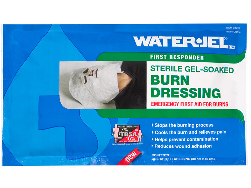 Water Jel First Responder Sterile Burn Dressing for Facial Burns - 12” x 16” (20 Dressings - 2 Cartons/10 Each) Water Jel First Responder Sterile Burn Dressing for Facial Burns - 12” x 16” (20 Dressings - 2 Cartons/10 Each)