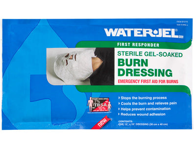 Water Jel First Responder Sterile Burn Dressing for Facial Burns - 12” x 16” (20 Dressings - 2 Cartons/10 Each) Water Jel First Responder Sterile Burn Dressing for Facial Burns - 12” x 16” (20 Dressings - 2 Cartons/10 Each)