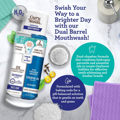 Whitening Wonder - Whitening Strips 7 day + Dual Barrel Oxyburst Mouthwash Whitening Wonder - Whitening Strips 7 day + Dual Barrel Oxyburst Mouthwash