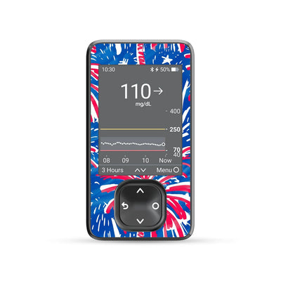 Watercolor Fireworks DEXCOM G7 and Stelo Touchscreen Receiver Sticker Watercolor Fireworks DEXCOM G7 and Stelo Touchscreen Receiver Sticker