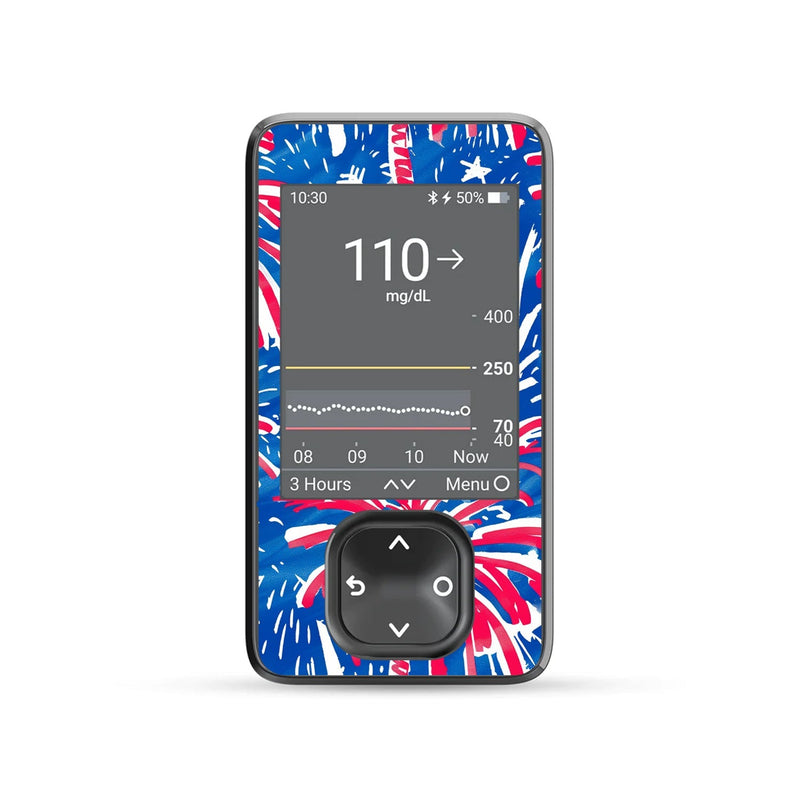 Watercolor Fireworks DEXCOM G7 and Stelo Touchscreen Receiver Sticker Watercolor Fireworks DEXCOM G7 and Stelo Touchscreen Receiver Sticker