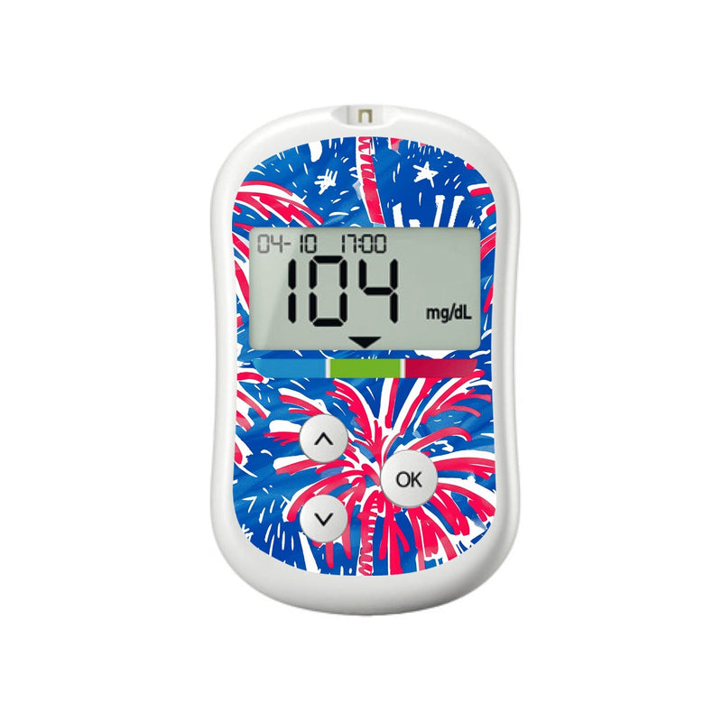 Watercolor Fireworks for OneTouch Verio Flex Glucometer Watercolor Fireworks for OneTouch Verio Flex Glucometer