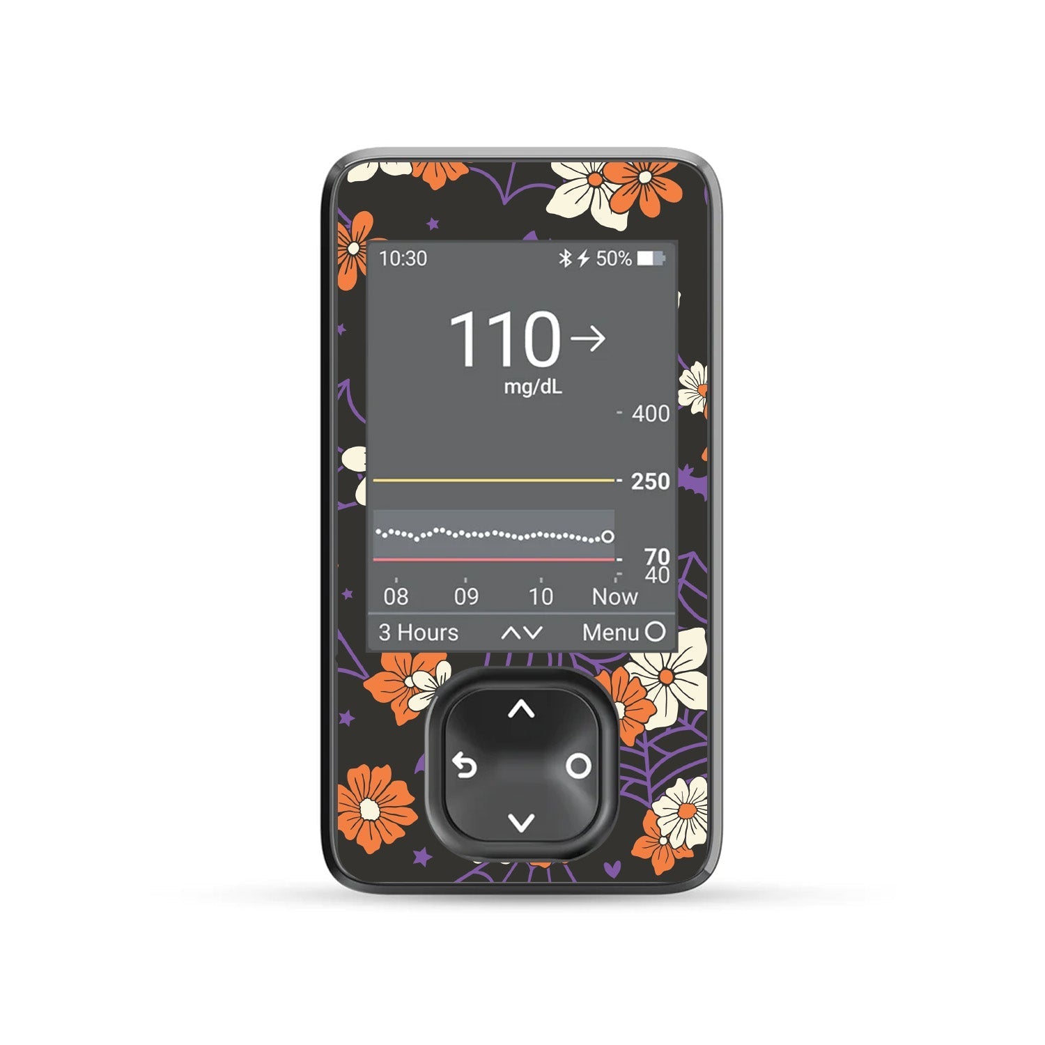 Webbed Flowers DEXCOM G7 and Stelo and G6 Touchscreen Receiver Sticker Webbed Flowers DEXCOM G7 and Stelo and G6 Touchscreen Receiver Sticker