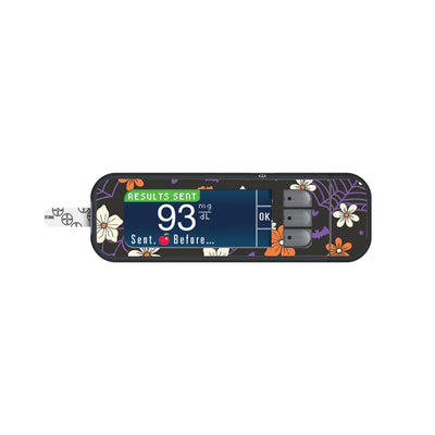 Webbed Flowers Sticker for Bayer Contour Next Glucometer Webbed Flowers Sticker for Bayer Contour Next Glucometer