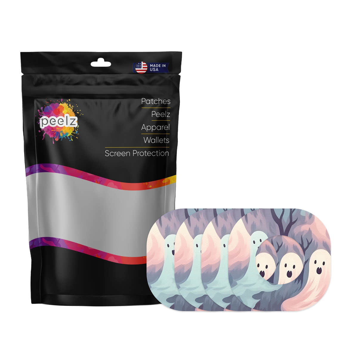 Wispy Ghosts Dexcom G7 and Stelo Patch Tape - Pump Peelz Wispy Ghosts Dexcom G7 and Stelo Patch Tape - Pump Peelz