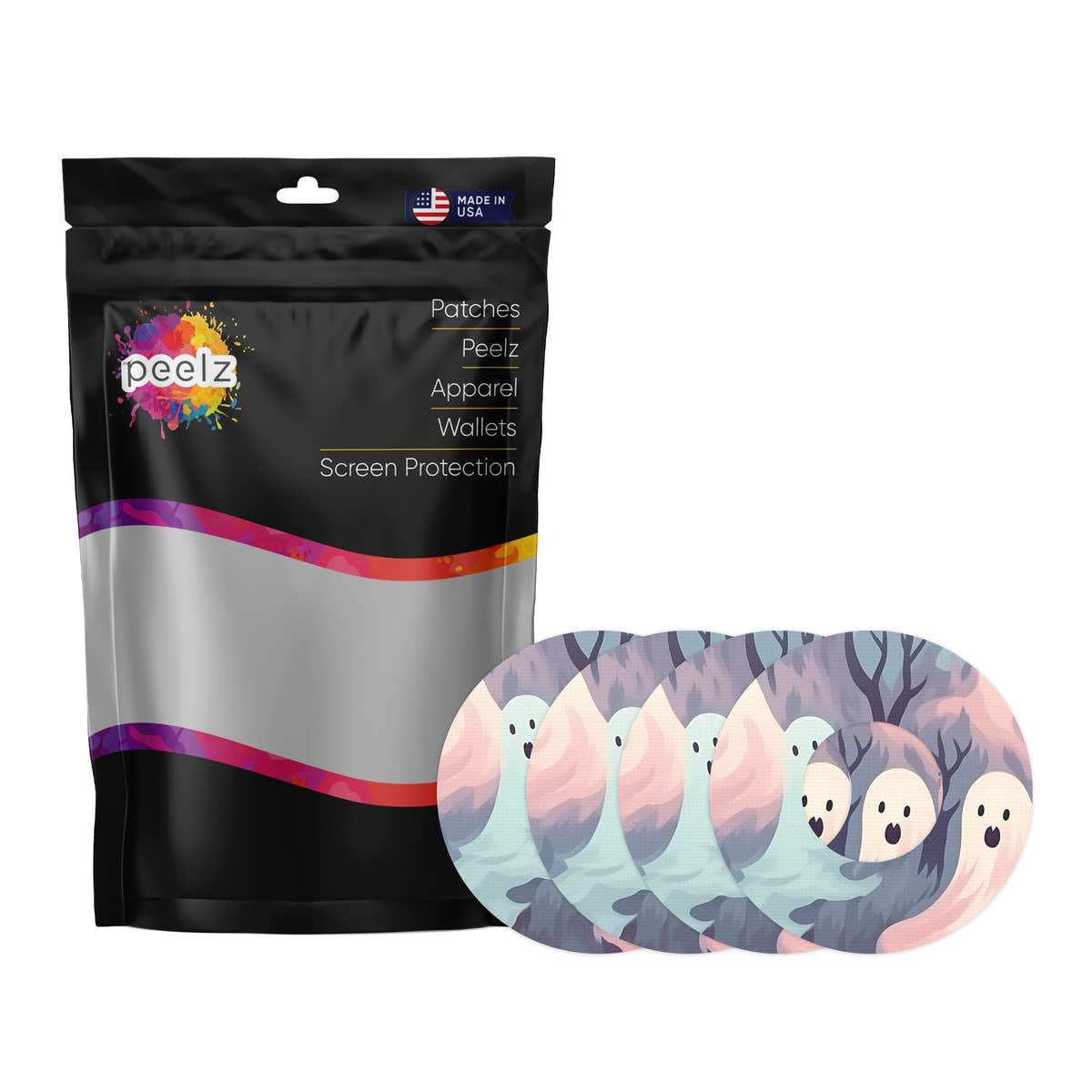 Wispy Ghosts Patch Tape Designed for the FreeStyle Libre 2 Wispy Ghosts Patch Tape Designed for the FreeStyle Libre 2