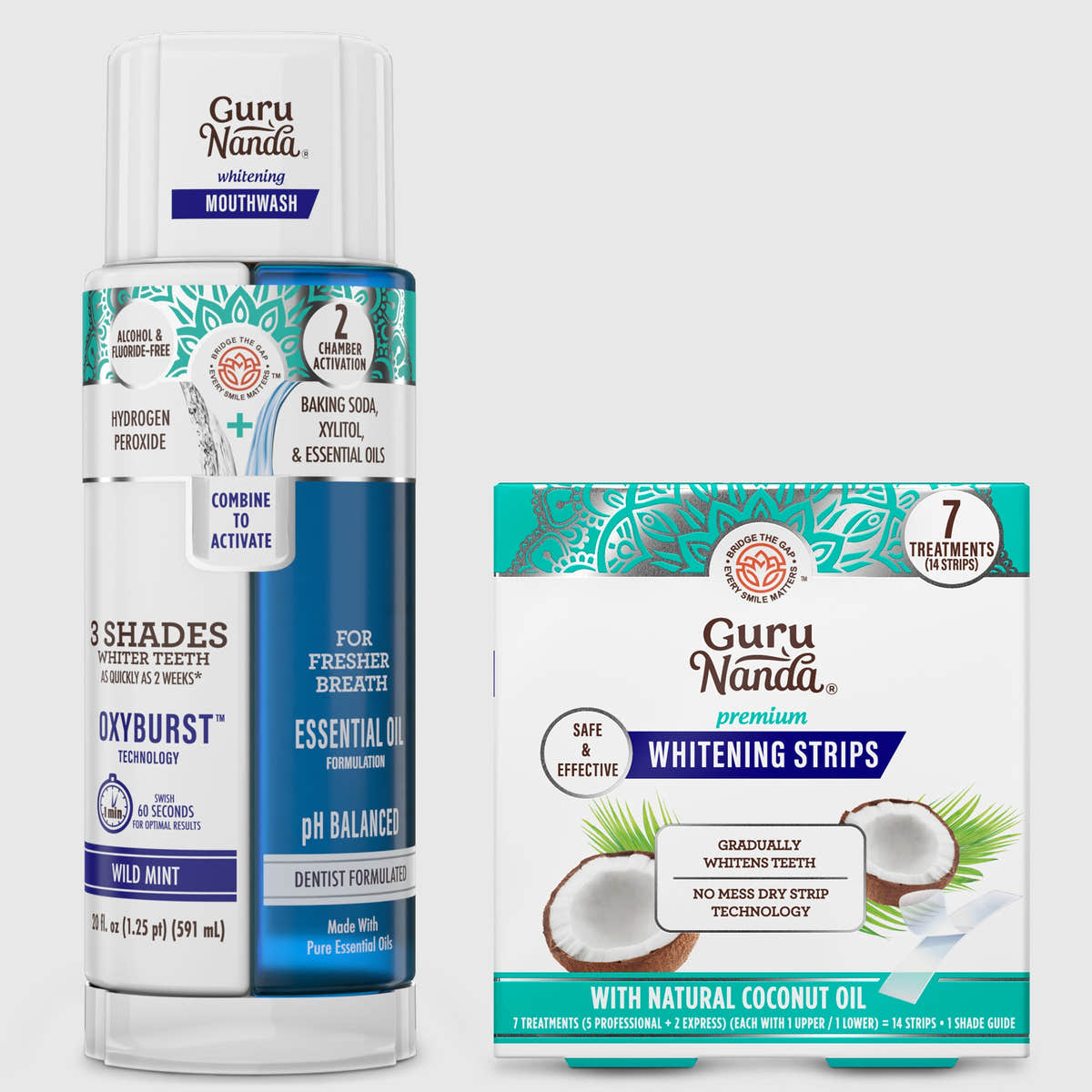 Whitening Wonder - Whitening Strips 7 day + Dual Barrel Oxyburst Mouthwash Whitening Wonder - Whitening Strips 7 day + Dual Barrel Oxyburst Mouthwash