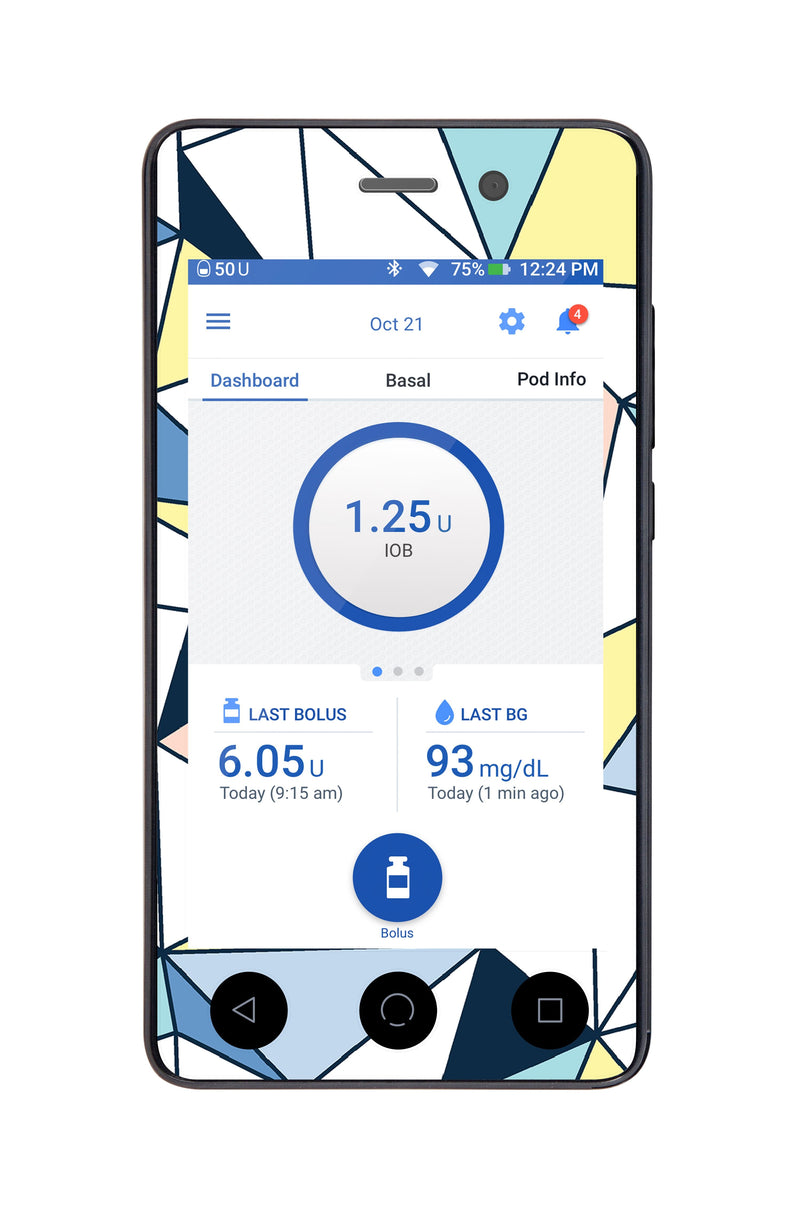 Winter Geometric Sticker for Omnipod DASH® PDM – Pump Peelz Winter Geometric Sticker for Omnipod DASH® PDM – Pump Peelz