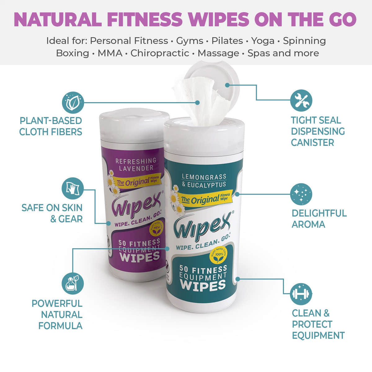 Wipex® Natural Yoga Mat Wipes | Soft, Plant-Based, Infused With Essential Oils Wipex® Natural Yoga Mat Wipes | Soft, Plant-Based, Infused With Essential Oils