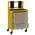 MJM International Y3U3D-ISO Yellow universal isolation cart with 3 slide out drawers, top writing shelf and mounted platform for glove box,internal drawer size: 19.125" W x 14" D x 6.5" H MJM International Y3U3D-ISO Yellow universal isolation cart with 3 slide out drawers, top writing shelf and mounted platform for glove box,internal drawer size: 19.125" W x 14" D x 6.5" H