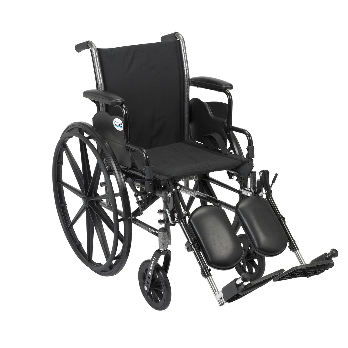 Cruiser III Light Weight Wheelchair with Flip Back Removable Arms, Desk Arms, Elevating Leg Rests, 18" Seat Cruiser III Light Weight Wheelchair with Flip Back Removable Arms, Desk Arms, Elevating Leg Rests, 18" Seat