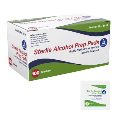Dynarex Alcohol Prep Pad - Sterile, Medium, 100/bx, 20bxs/case (2000 Count) Dynarex Alcohol Prep Pad - Sterile, Medium, 100/bx, 20bxs/case (2000 Count)