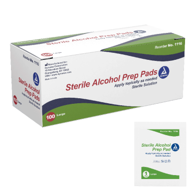 Dynarex Alcohol Prep Pad - Sterile, Large, 100/bx, 10bxs/case (1000 Count) Dynarex Alcohol Prep Pad - Sterile, Large, 100/bx, 10bxs/case (1000 Count)