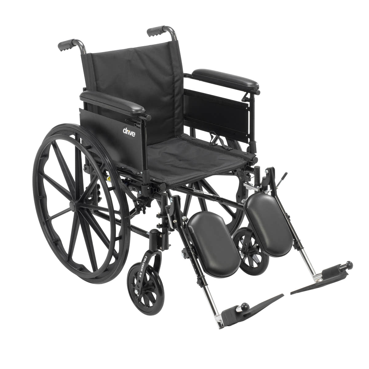 Cruiser X4 Lightweight Dual Axle Wheelchair with Adjustable Detachable Arms, Full Arms, Elevating Leg Rests, 20" Seat Cruiser X4 Lightweight Dual Axle Wheelchair with Adjustable Detachable Arms, Full Arms, Elevating Leg Rests, 20" Seat