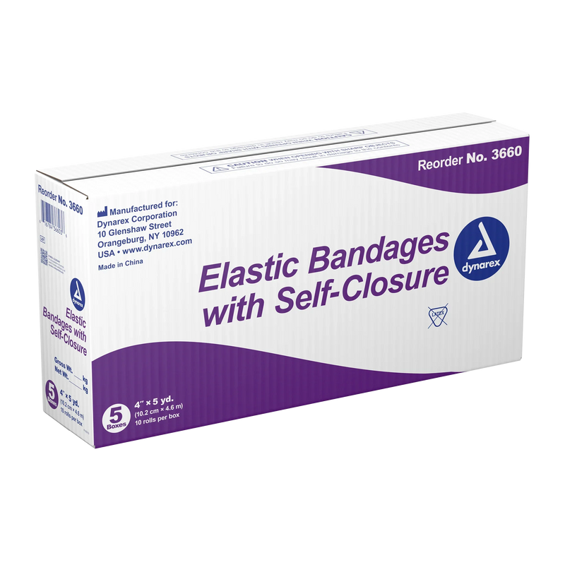 Dynarex Elastic Bandage w/ Self-Closure, 10ea/bx, 5bxs/cs (50 Count) Dynarex Elastic Bandage w/ Self-Closure, 10ea/bx, 5bxs/cs (50 Count)