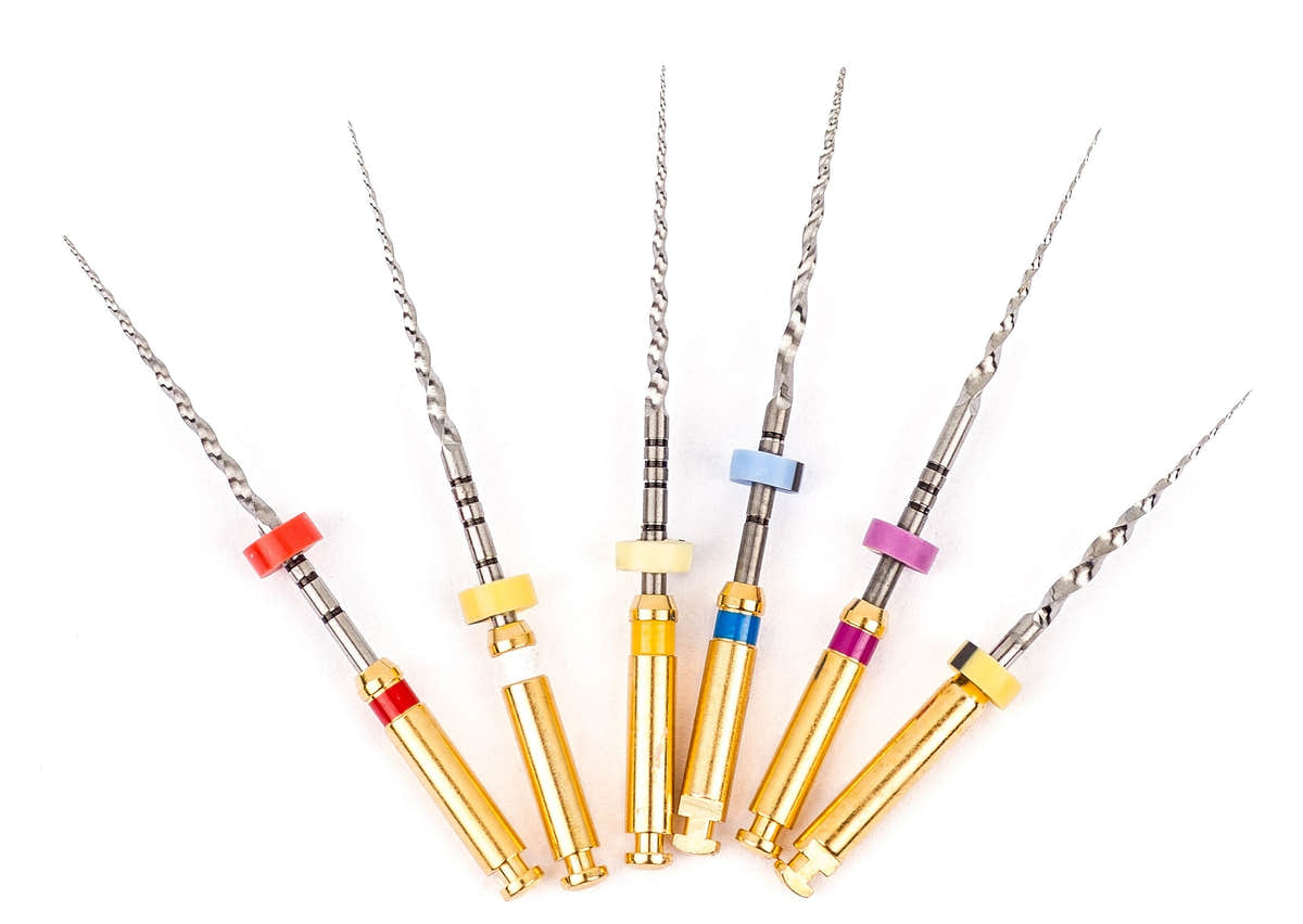 Endo Rotary Taper NiTi File, Silver, Gold and Blue 6pcs Pack Endo Rotary Taper NiTi File, Silver, Gold and Blue 6pcs Pack