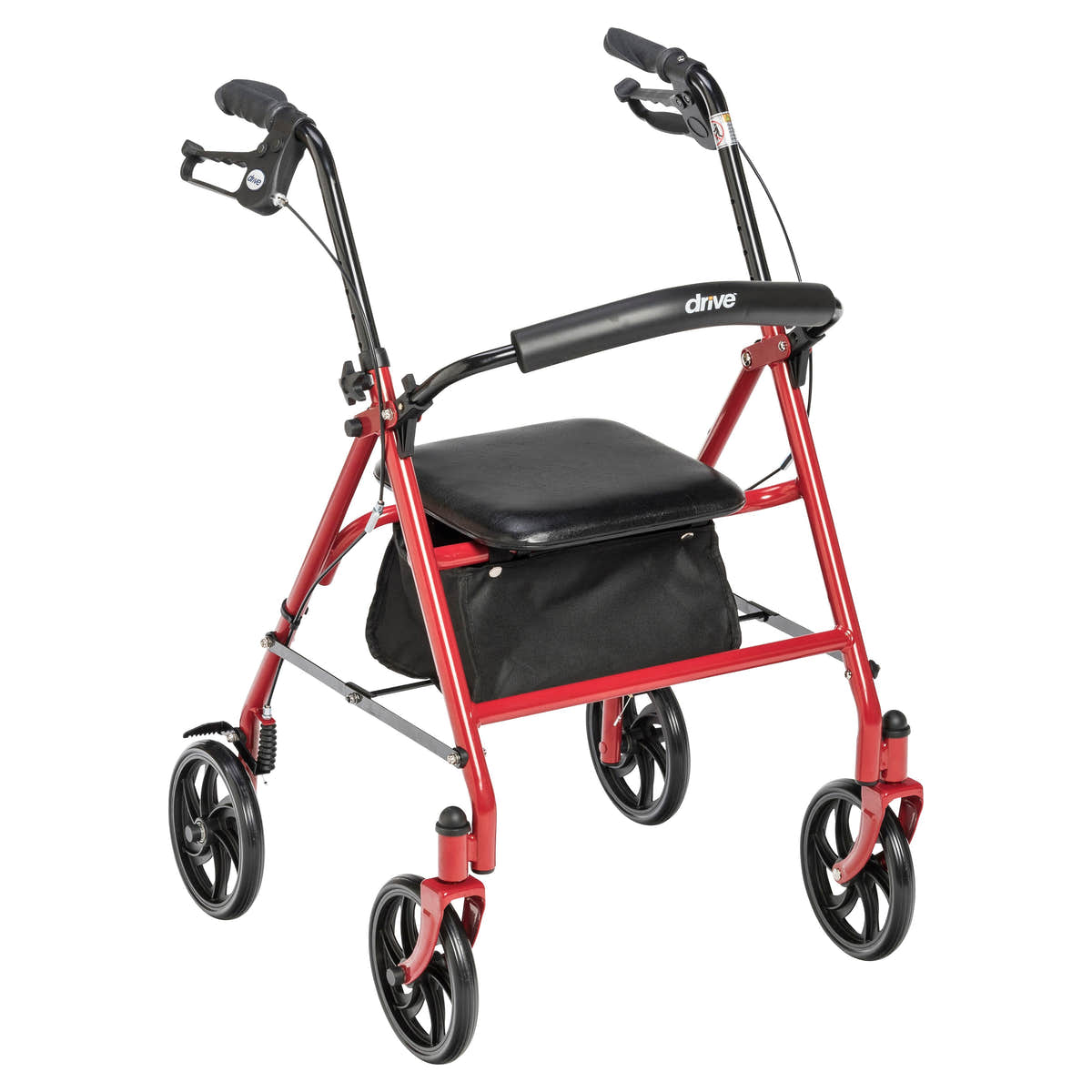 Four Wheel Rollator Rolling Walker with Fold Up Removable Back Support, Red Four Wheel Rollator Rolling Walker with Fold Up Removable Back Support, Red
