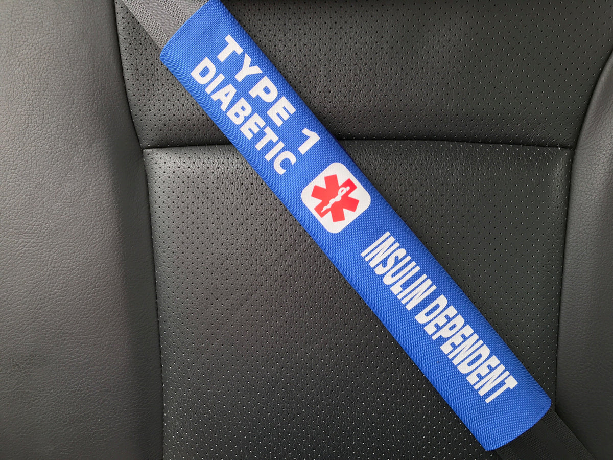Type 1 Diabetic / Insulin Dependent Medical Alert Seat Belt Cover Type 1 Diabetic / Insulin Dependent Medical Alert Seat Belt Cover