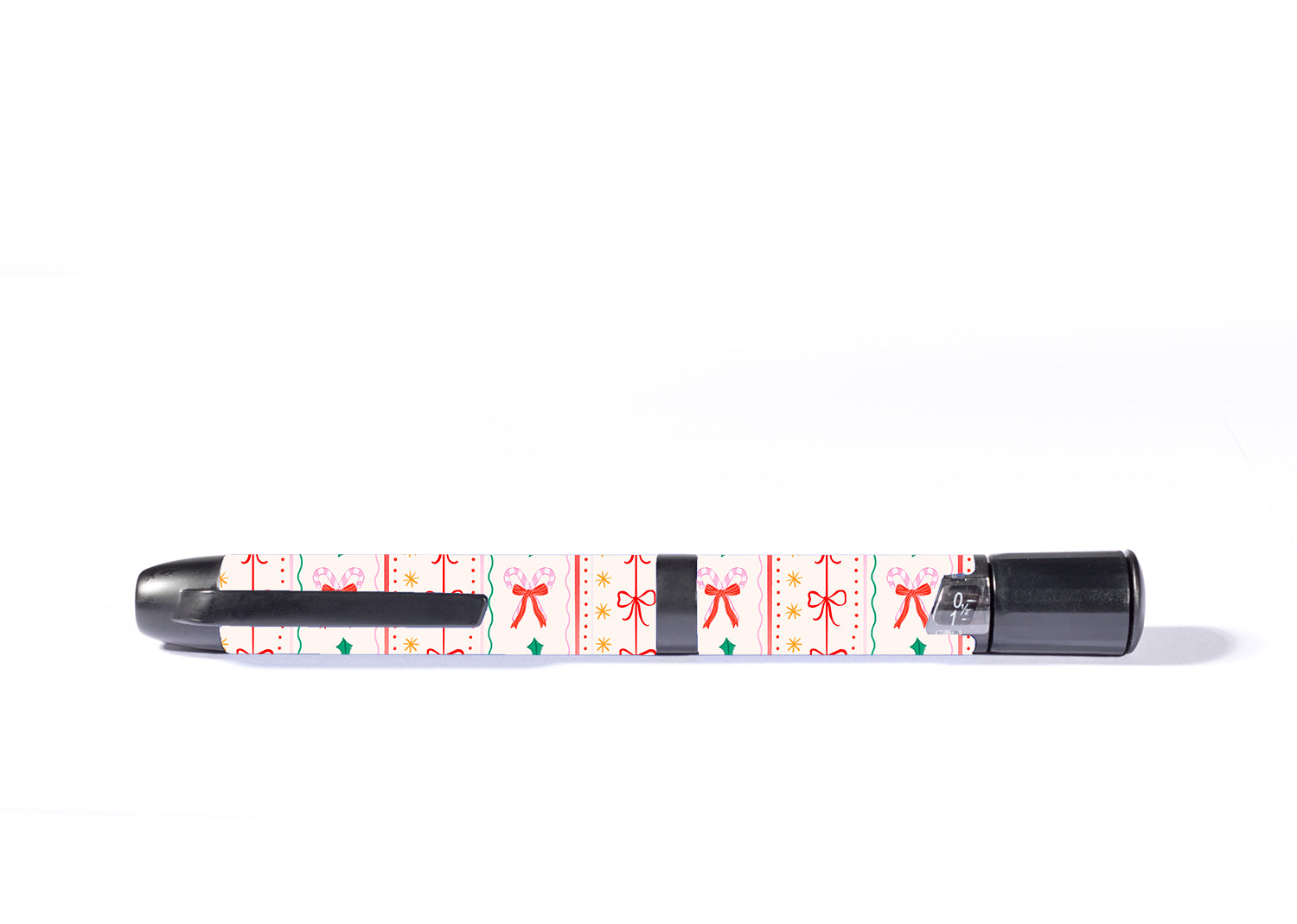 Holly Jolly Ribbon InPen - Smart Insulin Pen Sticker - Pump Peelz Holly Jolly Ribbon InPen - Smart Insulin Pen Sticker - Pump Peelz