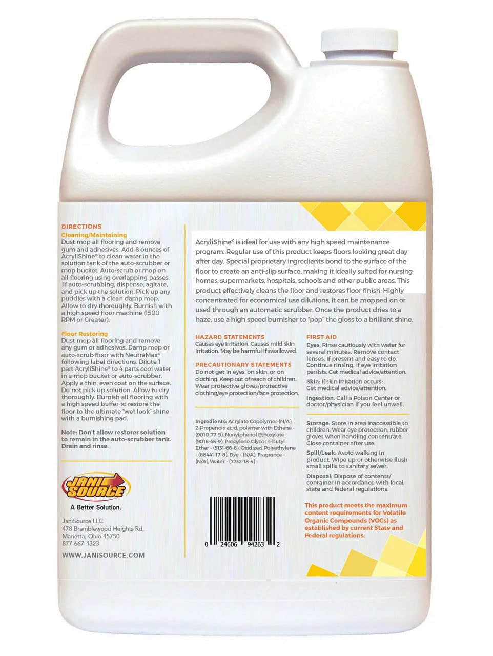 AcryliShine Concentrated UHS Floor Cleaner & Restorer, 1 Gallon AcryliShine Concentrated UHS Floor Cleaner & Restorer, 1 Gallon