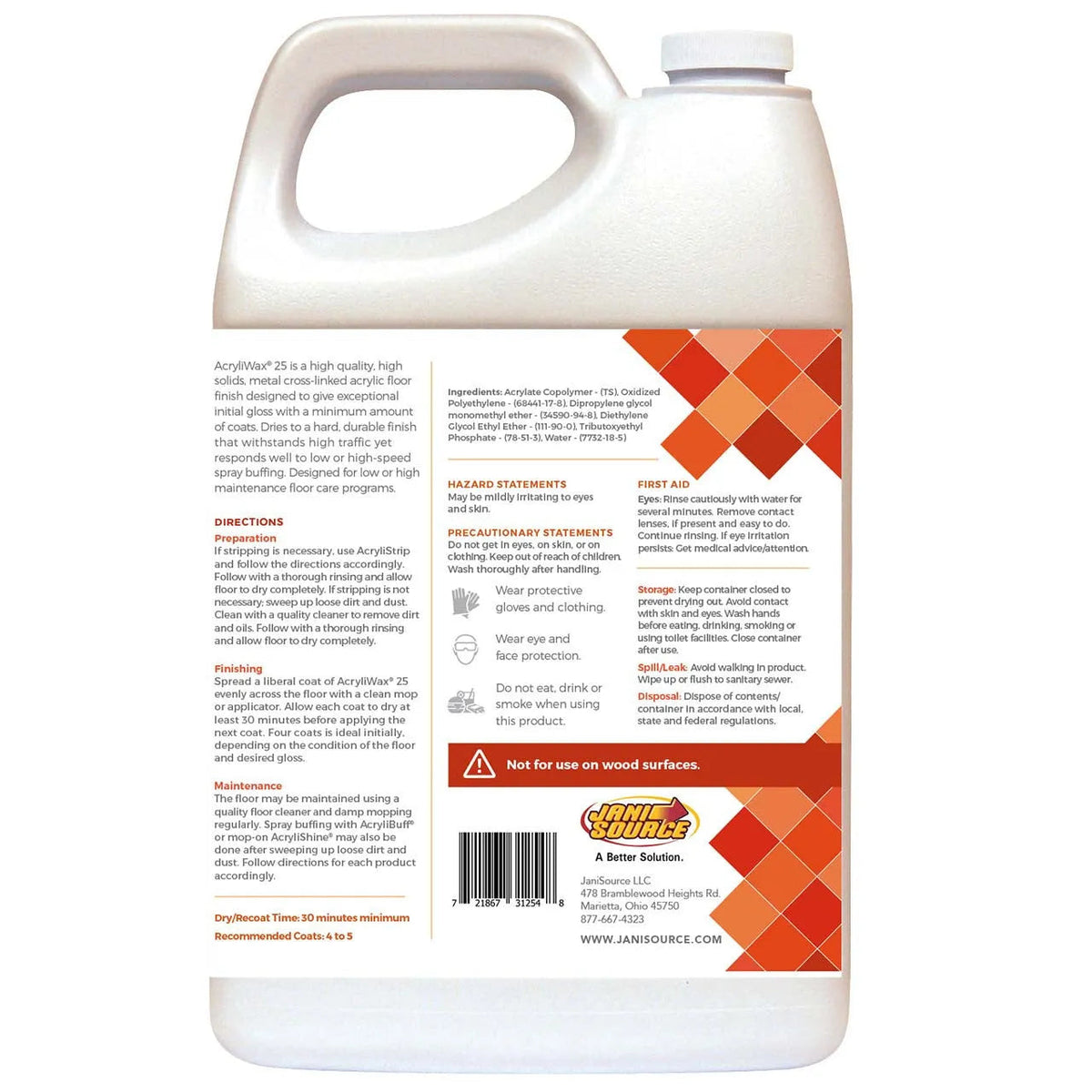 AcryliWax 25 High-Gloss, High Traffic Commercial Floor Finish AcryliWax 25 High-Gloss, High Traffic Commercial Floor Finish