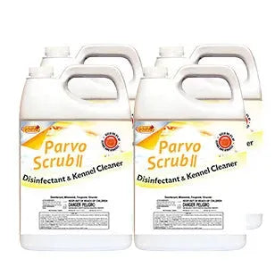 ParvoScrub II – EPA-Registered Super Concentrate Disinfectant for Kennels & Veterinary Use (1 Gal) ParvoScrub II – EPA-Registered Super Concentrate Disinfectant for Kennels & Veterinary Use (1 Gal)
