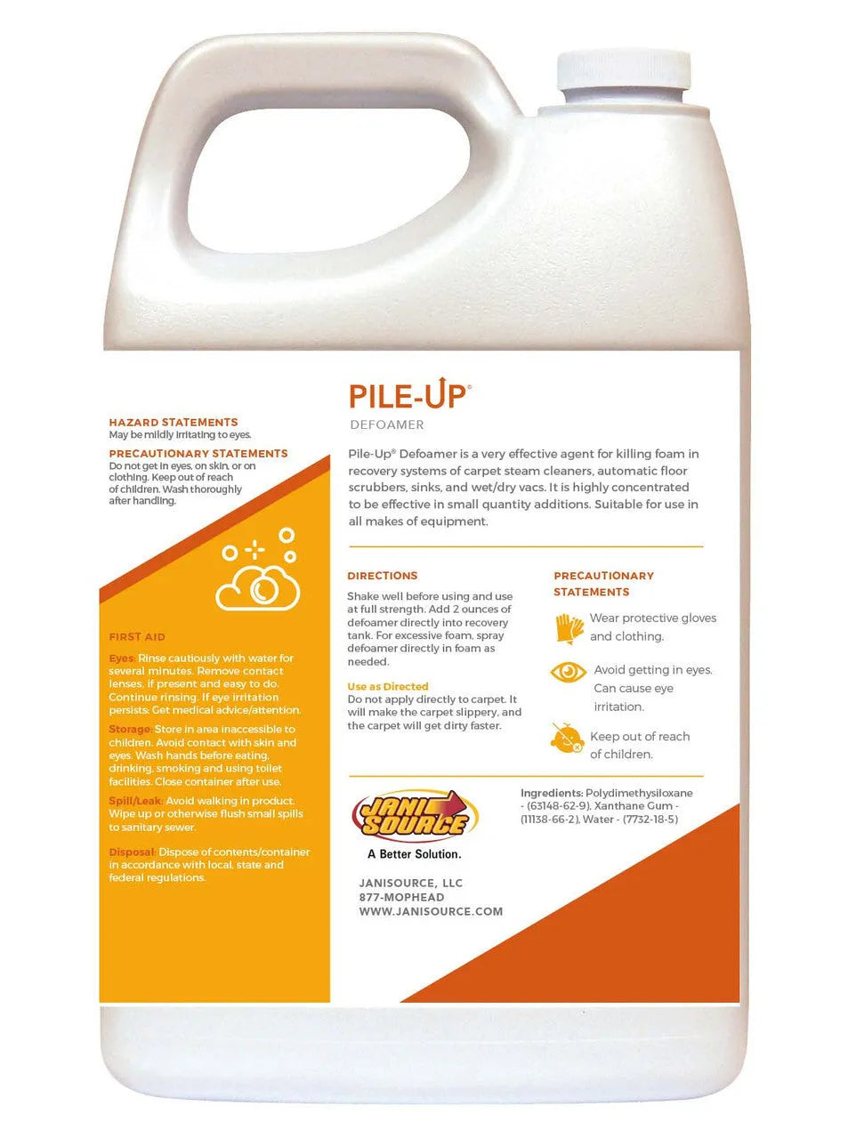 PileUP Defoamer Quick Foam Eliminator Carpet Cleaner - Gallon PileUP Defoamer Quick Foam Eliminator Carpet Cleaner - Gallon