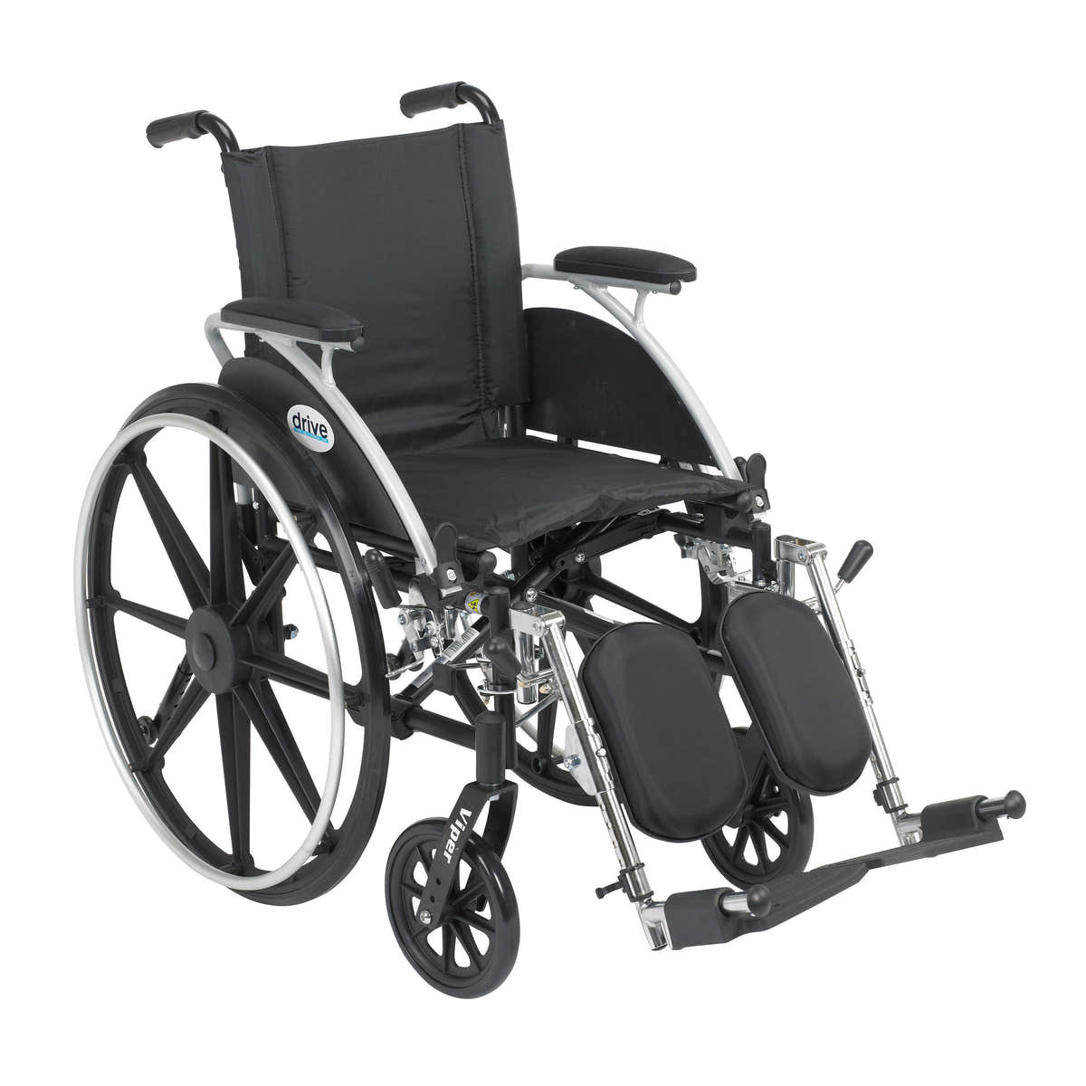 Viper Wheelchair with Flip Back Removable Arms, Desk Arms, Elevating Leg Rests, 12" Seat Viper Wheelchair with Flip Back Removable Arms, Desk Arms, Elevating Leg Rests, 12" Seat