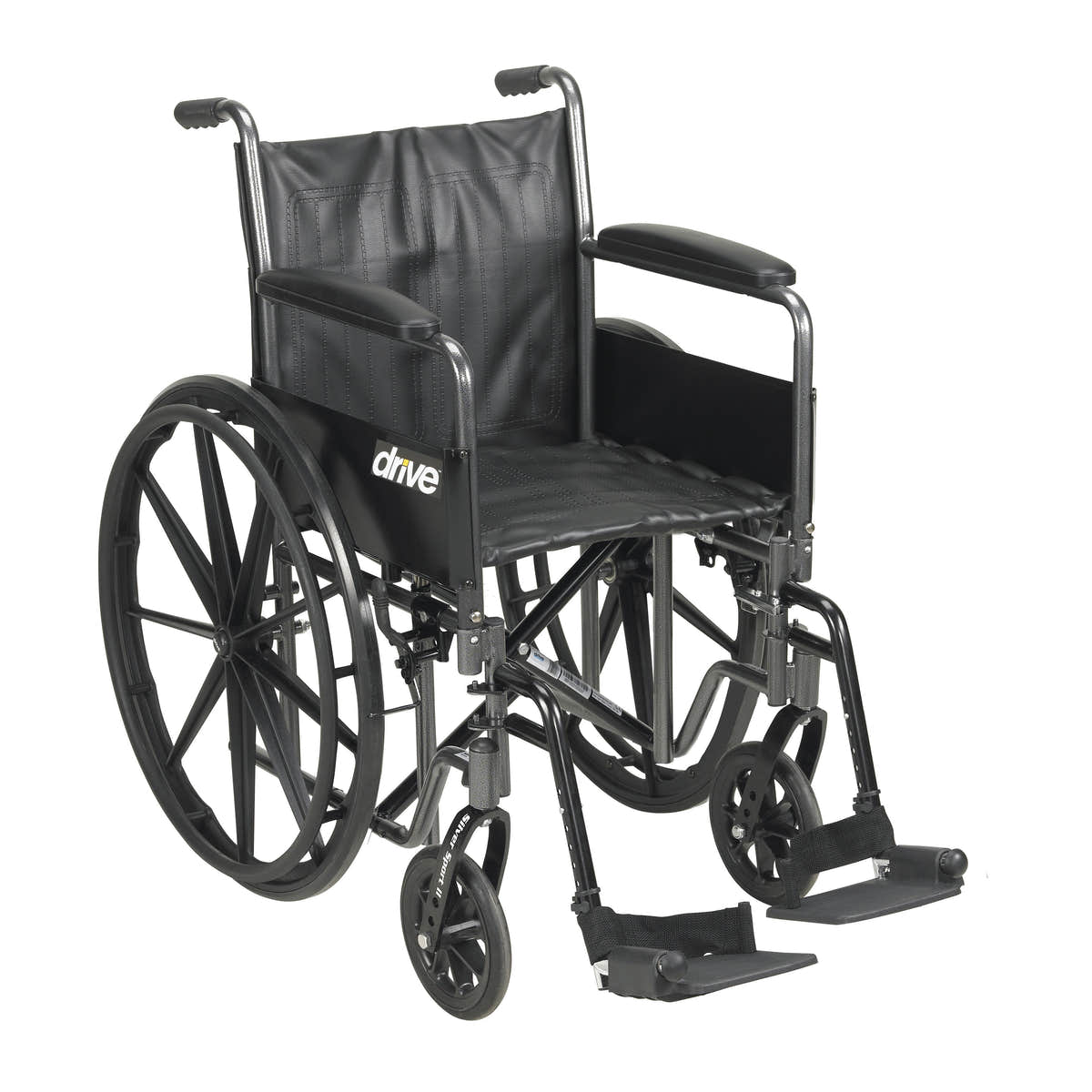 Silver Sport 2 Wheelchair, Detachable Full Arms, Swing away Footrests, 16" Seat Silver Sport 2 Wheelchair, Detachable Full Arms, Swing away Footrests, 16" Seat