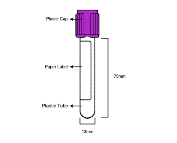 Lavender Top 13x75mm, 4ml, PET (EDTA K2 Tube) Lavender Top 13x75mm, 4ml, PET (EDTA K2 Tube)