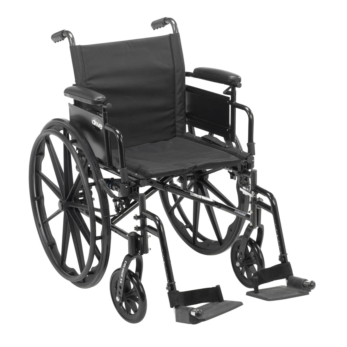 Cruiser X4 Lightweight Dual Axle Wheelchair with Adjustable Detachable Arms, Desk Arms, Swing Away Footrests, 18" Seat Cruiser X4 Lightweight Dual Axle Wheelchair with Adjustable Detachable Arms, Desk Arms, Swing Away Footrests, 18" Seat