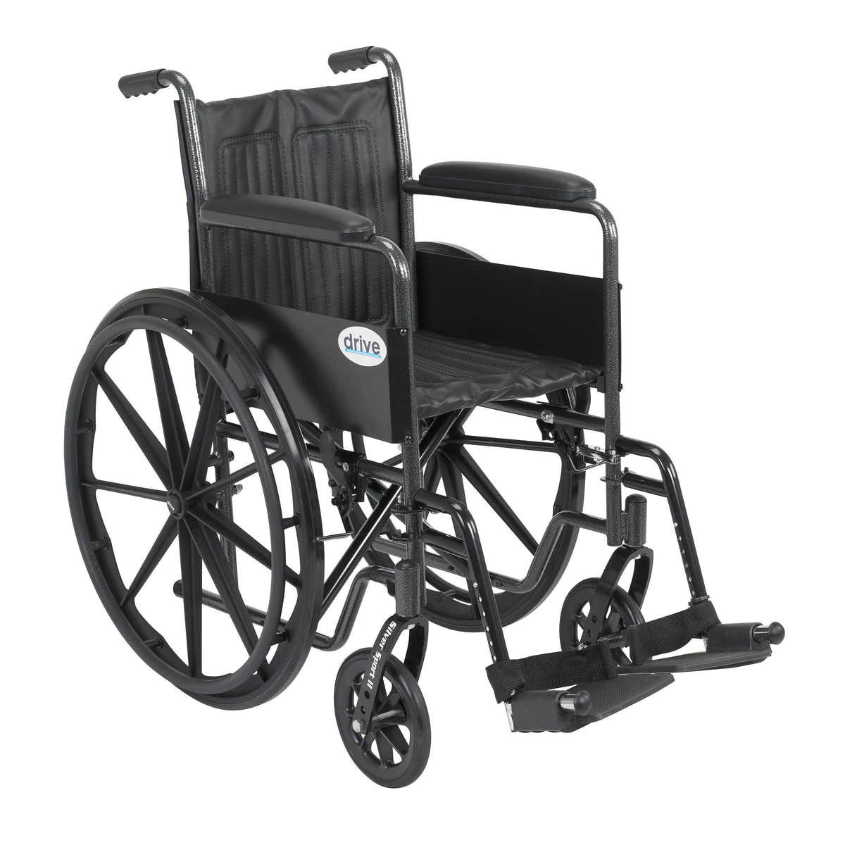 Silver Sport 2 Wheelchair, Non Removable Fixed Arms, Swing away Footrests, 18" Seat Silver Sport 2 Wheelchair, Non Removable Fixed Arms, Swing away Footrests, 18" Seat