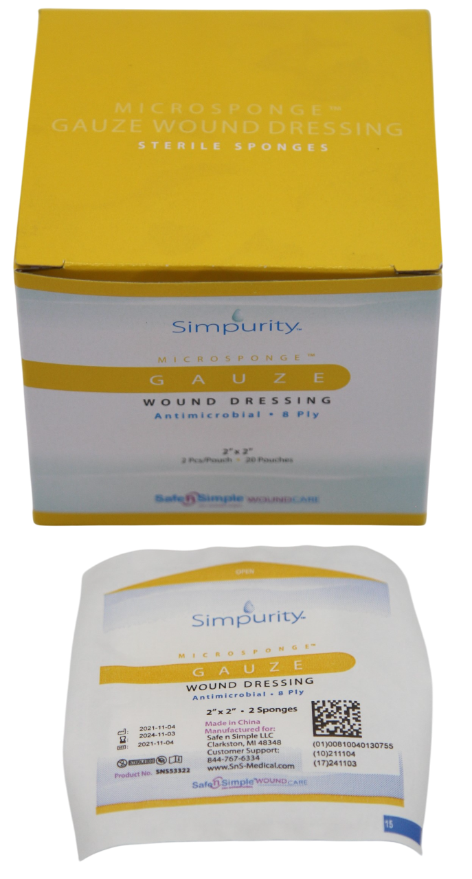 Safe N Simple Simpurity Antimicrobial Gauze Sponge (240 Count) Safe N Simple Simpurity Antimicrobial Gauze Sponge (240 Count)