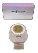 Safe N Simple 12" Drainable One Piece Pouch Extended Wear Cut to Fit Beige with Tape Collar and Velcro Closure (80 Count) Safe N Simple 12" Drainable One Piece Pouch Extended Wear Cut to Fit Beige with Tape Collar and Velcro Closure (80 Count)