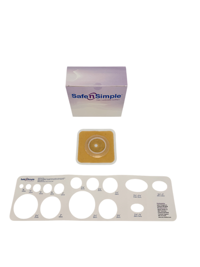 Safe N Simple 2-Piece Wafer Standard Wear Solid Hydrocolloid 45mm 1 3/4" Flange Cut to Fit (80 Count) Safe N Simple 2-Piece Wafer Standard Wear Solid Hydrocolloid 45mm 1 3/4" Flange Cut to Fit (80 Count)