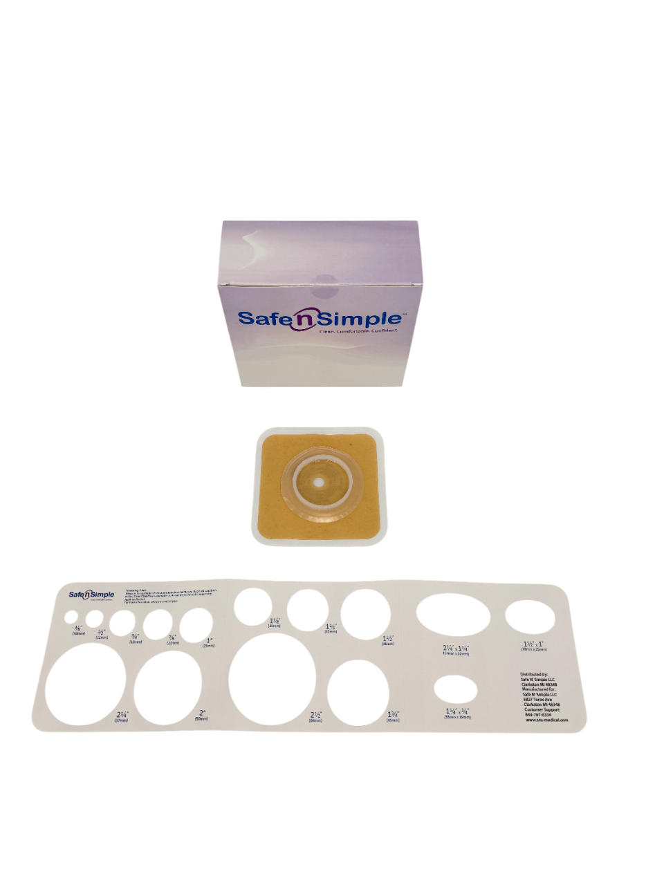 Safe N Simple 2-Piece Wafer Standard Wear Solid Hydrocolloid 45mm 1 3/4" Flange Cut to Fit (80 Count) Safe N Simple 2-Piece Wafer Standard Wear Solid Hydrocolloid 45mm 1 3/4" Flange Cut to Fit (80 Count)