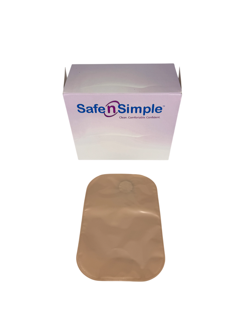Safe N Simple 8" Closed 2-Piece Pouch Beige with Filter, Flange with Belt Tabs (240 Count) Safe N Simple 8" Closed 2-Piece Pouch Beige with Filter, Flange with Belt Tabs (240 Count)
