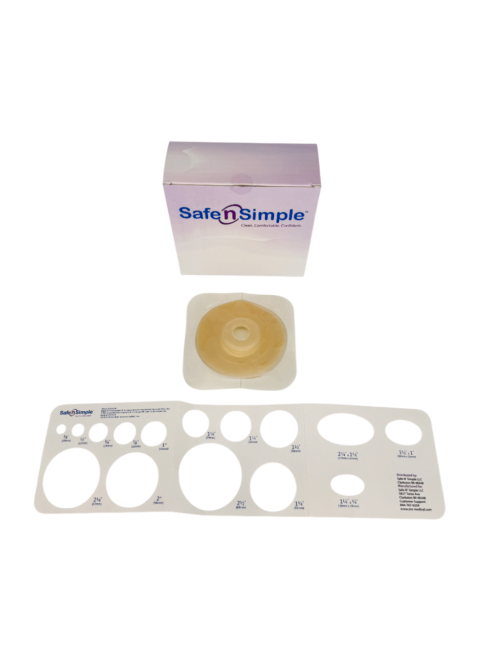 Safe N Simple 2-Piece Wafer Extended Wear Convex with Tape Collar Beige 45mm 1 3/4" Flange, Pre Cut Stoma Opening Safe N Simple 2-Piece Wafer Extended Wear Convex with Tape Collar Beige 45mm 1 3/4" Flange, Pre Cut Stoma Opening