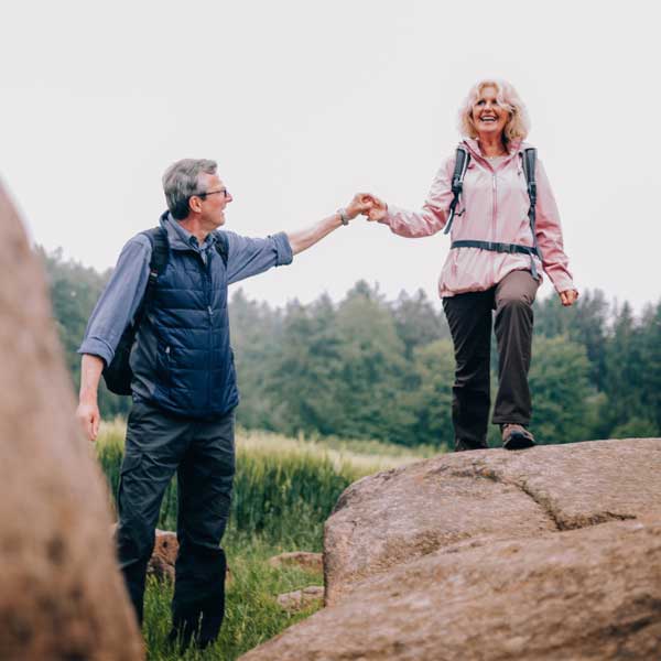 Senior Couple Hiking - Incontinence Supplies Senior Couple Hiking - Incontinence Supplies