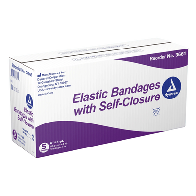 Dynarex Elastic Bandage w/ Self-Closure, 10ea/bx, 5bxs/cs (50 Count) Dynarex Elastic Bandage w/ Self-Closure, 10ea/bx, 5bxs/cs (50 Count)