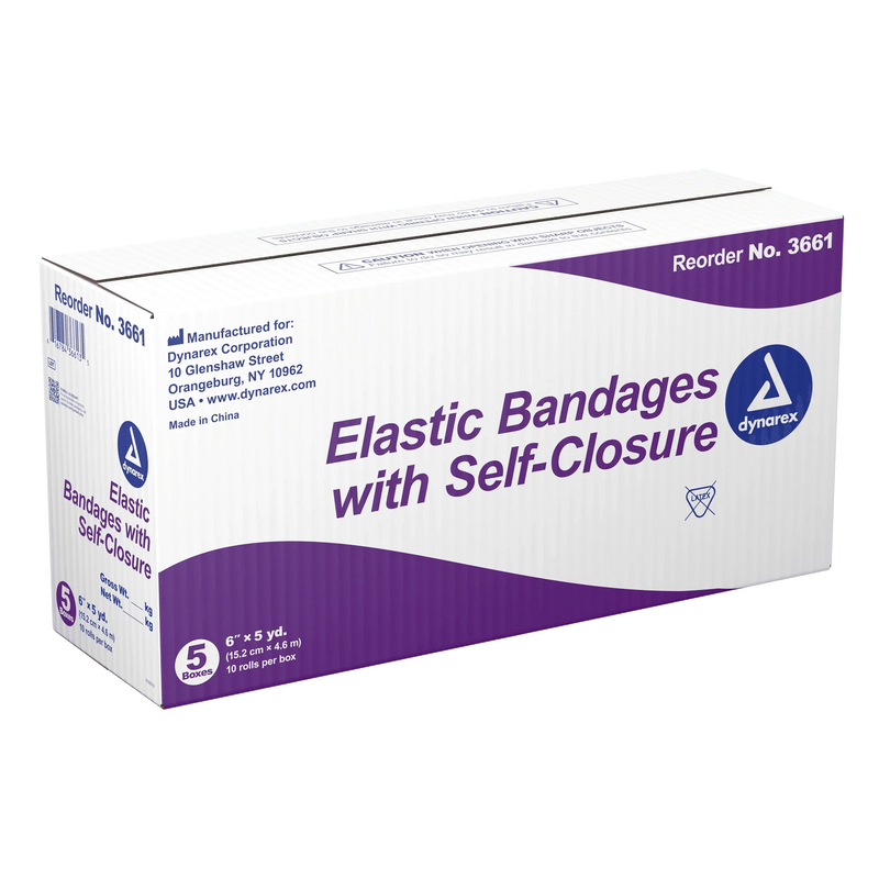 Dynarex Elastic Bandage w/ Self-Closure, 10ea/bx, 5bxs/cs (50 Count) Dynarex Elastic Bandage w/ Self-Closure, 10ea/bx, 5bxs/cs (50 Count)