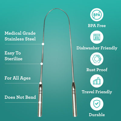 U Shaped Stainless Steel Tongue Scraper – 2 Pack U Shaped Stainless Steel Tongue Scraper – 2 Pack
