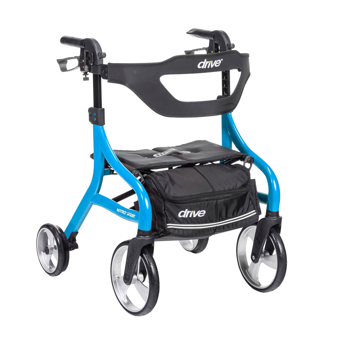 Nitro Sprint Rollator Rolling Walker, Hemi Height, Blue Nitro Sprint Rollator Rolling Walker, Hemi Height, Blue