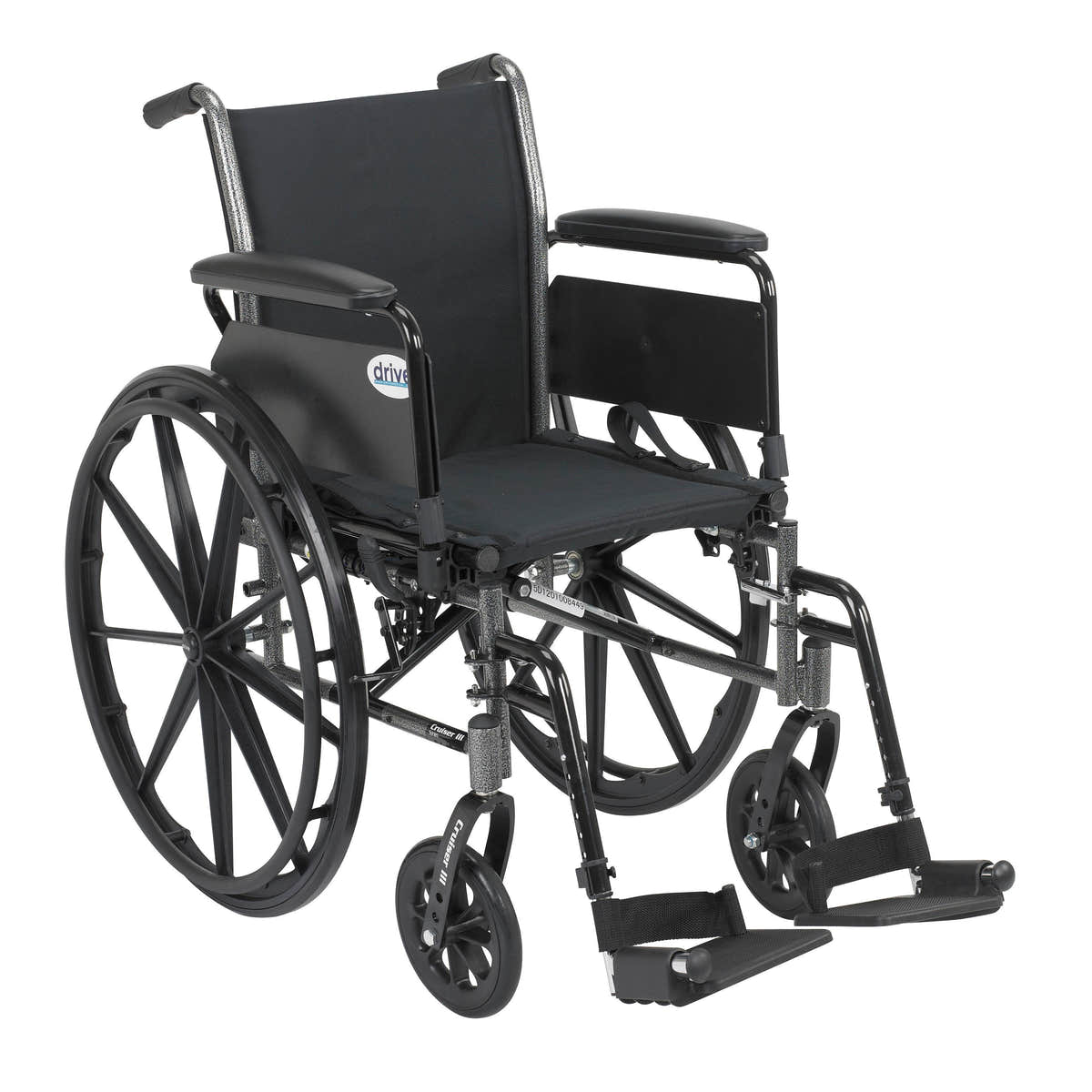 Cruiser III Light Weight Wheelchair with Flip Back Removable Arms, Full Arms, Swing away Footrests, 16" Seat Cruiser III Light Weight Wheelchair with Flip Back Removable Arms, Full Arms, Swing away Footrests, 16" Seat