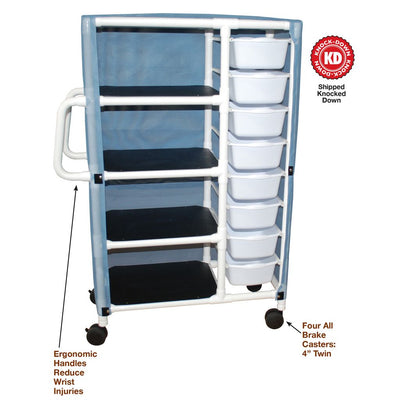 MJM International 370-8 Specialty Cart 5.5" X 12.25" X 16" Bin Size, 21.5" X 47" X 65" White 20" X 25" MJM International 370-8 Specialty Cart 5.5" X 12.25" X 16" Bin Size, 21.5" X 47" X 65" White 20" X 25"