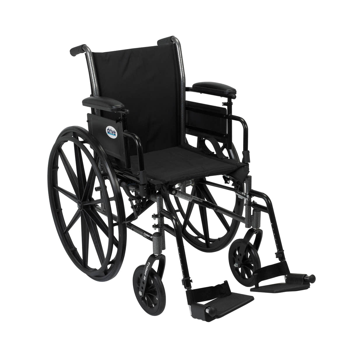 Cruiser III Light Weight Wheelchair with Flip Back Removable Arms, Adjustable Height Desk Arms, Swing away Footrests, 18" Cruiser III Light Weight Wheelchair with Flip Back Removable Arms, Adjustable Height Desk Arms, Swing away Footrests, 18"