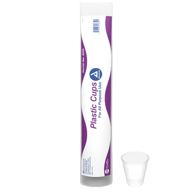 Dynarex Clear Plastic Cups - 100ea/bx, 25bxs/cs (2500 Count) Dynarex Clear Plastic Cups - 100ea/bx, 25bxs/cs (2500 Count)