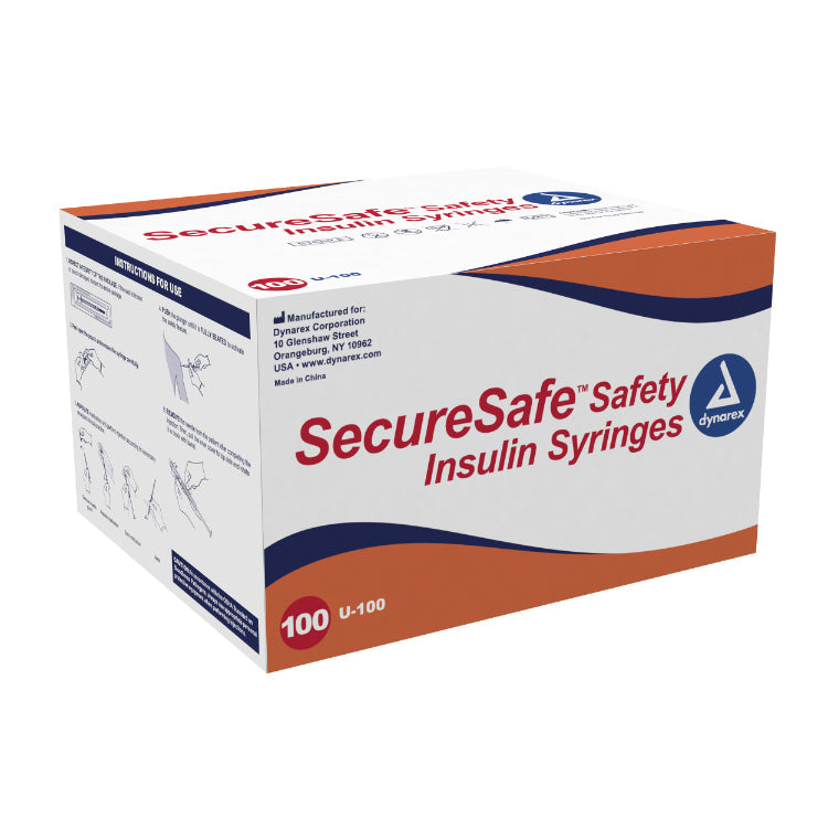 Dynarex SecureSafe Safety Insulin Syringes (500 Count) Dynarex SecureSafe Safety Insulin Syringes (500 Count)